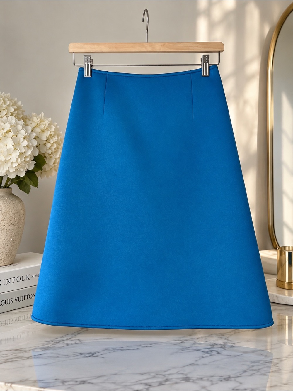 Anteprima Bright Blue Structured A-Line Skirt Size 2